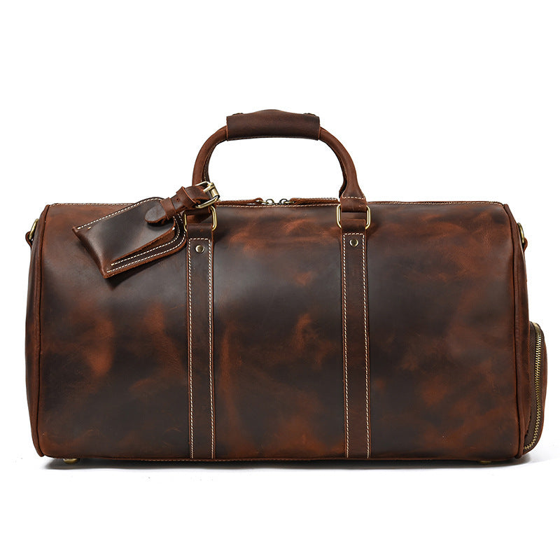 Retro Crazy Horse Leather Travel Men's Leather Luggage Bag