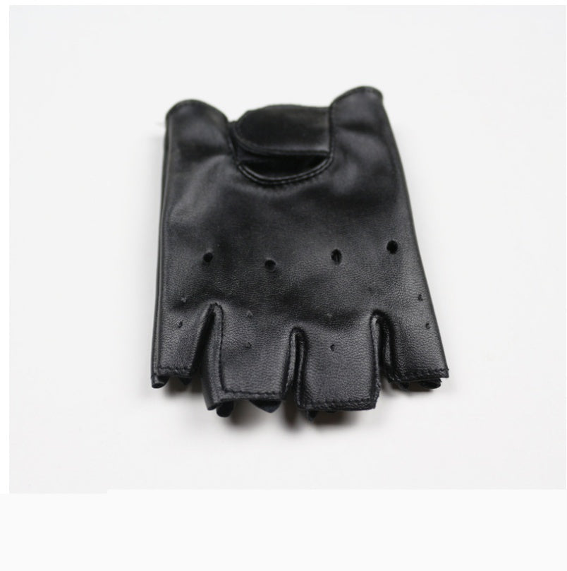 Leather Outdoor Children's Half-finger Gloves