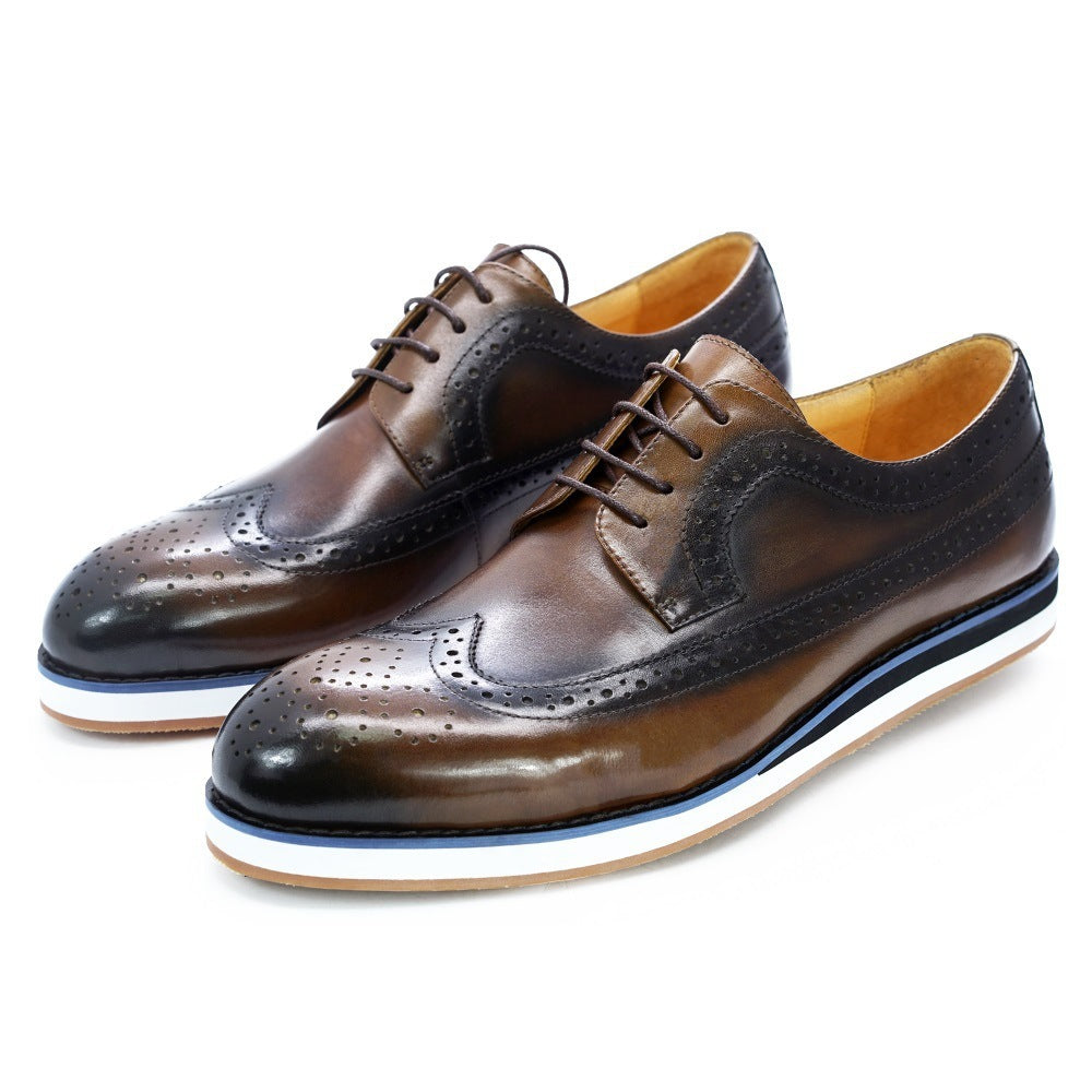 European And American Casual Business Flat Leather Shoes Leather Men's Shoes