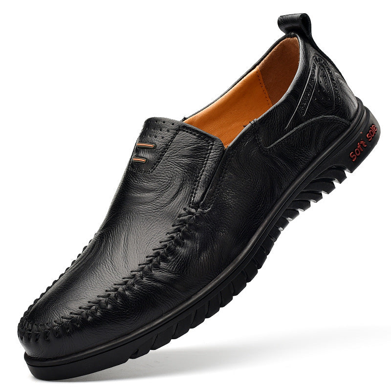 Leather men's casual shoes