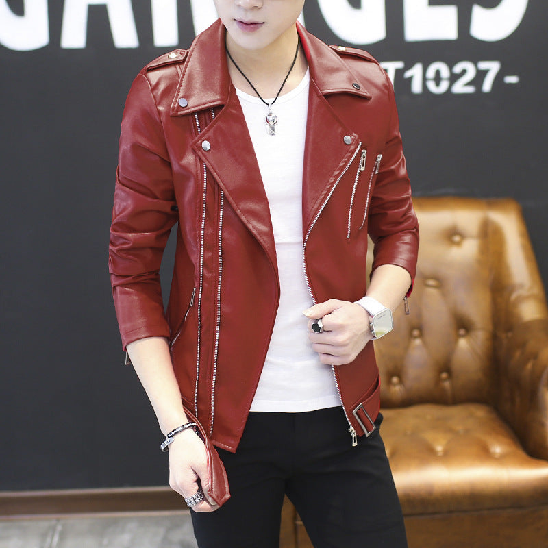 PU leather jacket trendy men's jacket