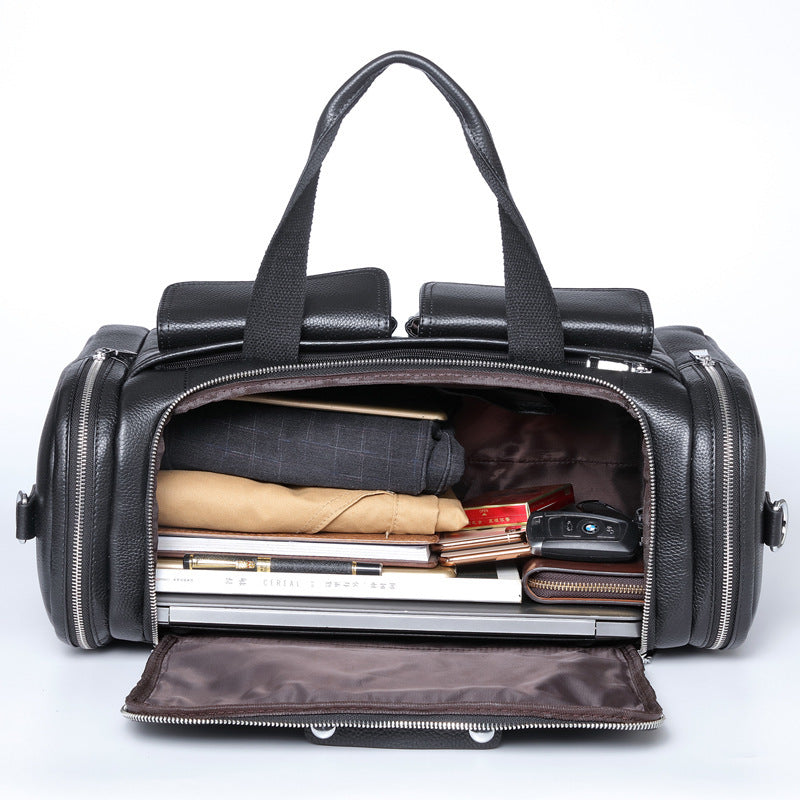 Leather Men's Hand-held Large-capacity Short-distance Travel Bag