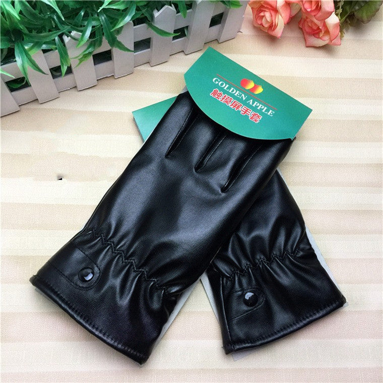 Touch screen PU leather gloves