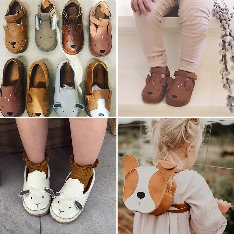 Cute animal leather shoes