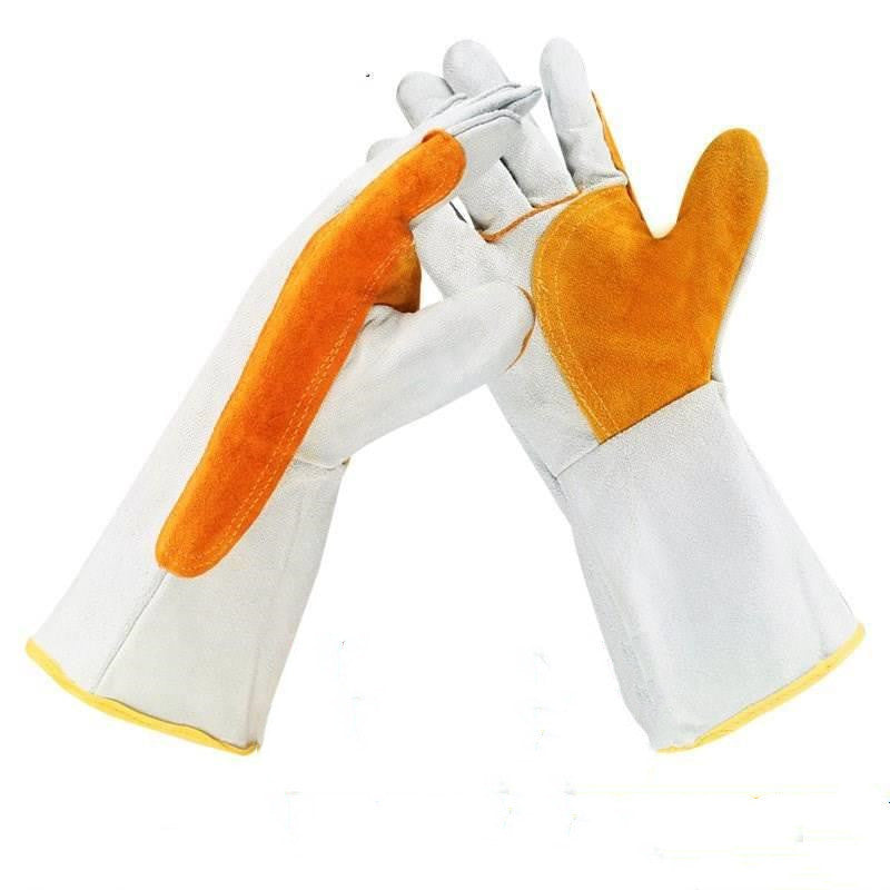 Flame retardant full leather protective gloves