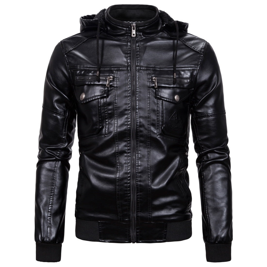 Double pocket leather jacket