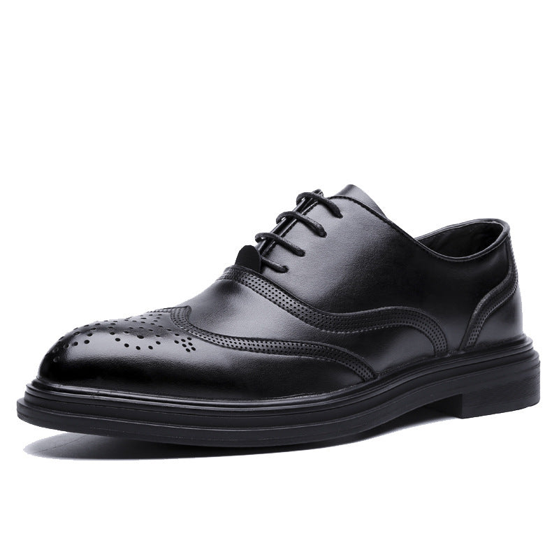 Leather brogue men's shoes