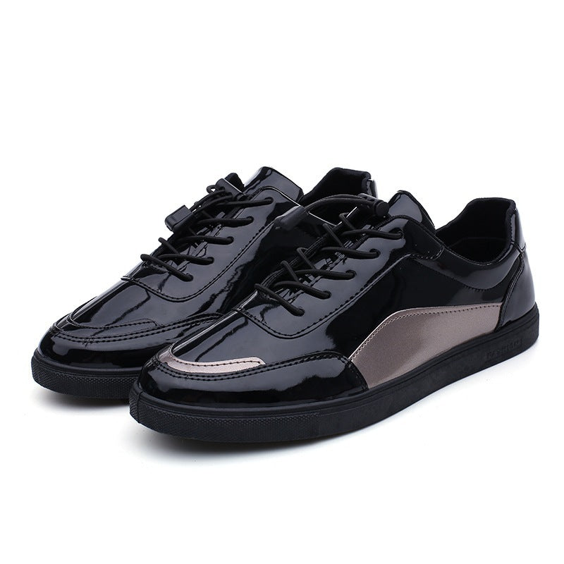 Patent leather sports shoes