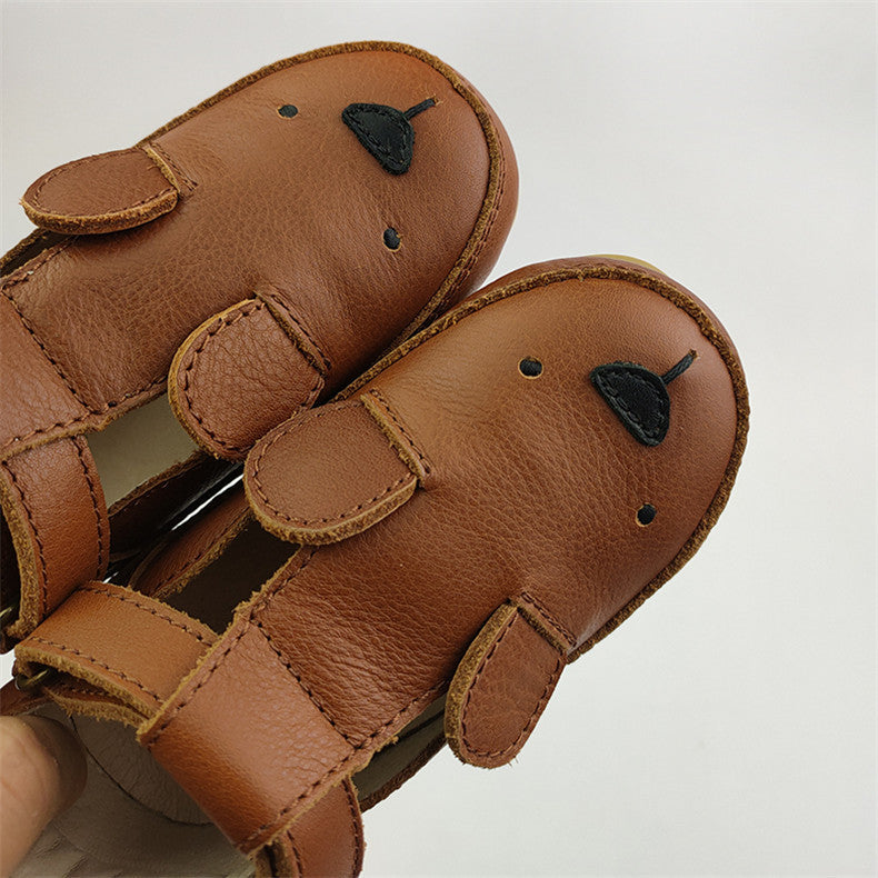 Cute animal leather shoes