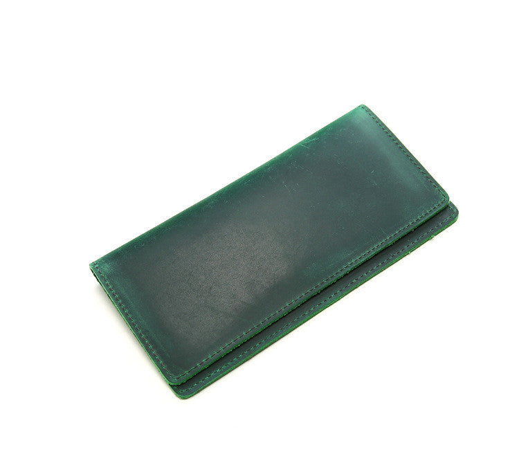 Retro leather wallet long ultra-thin first layer leather wallet