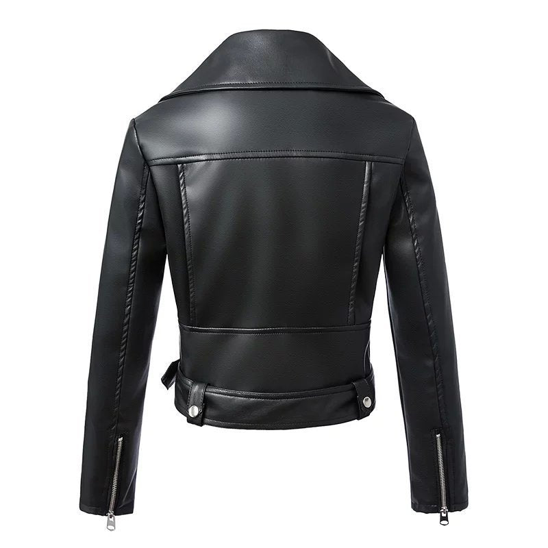 Women's leather short jacket