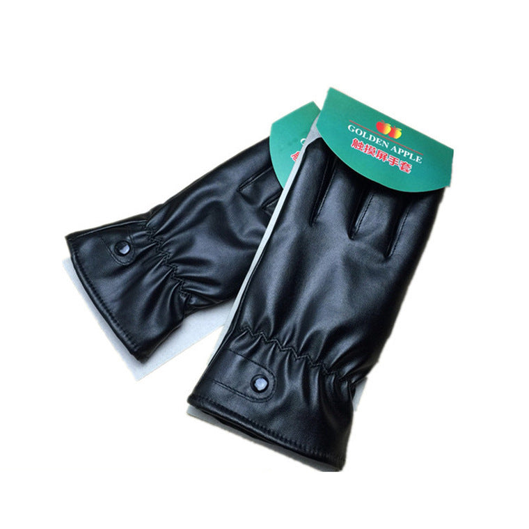 Touch screen PU leather gloves