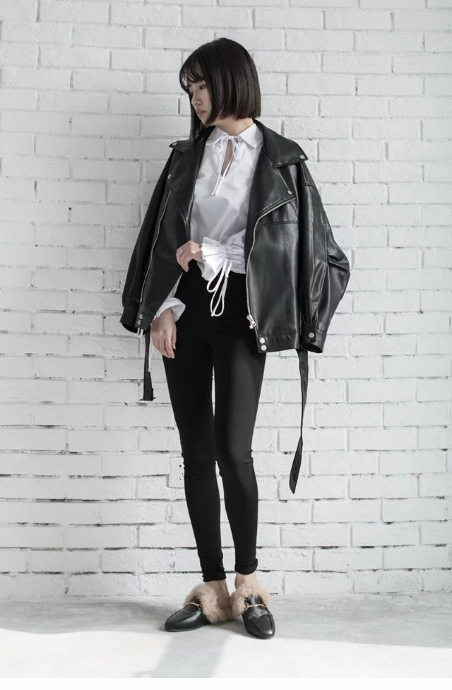 Leather Jacket Student Motorcycle Jacket