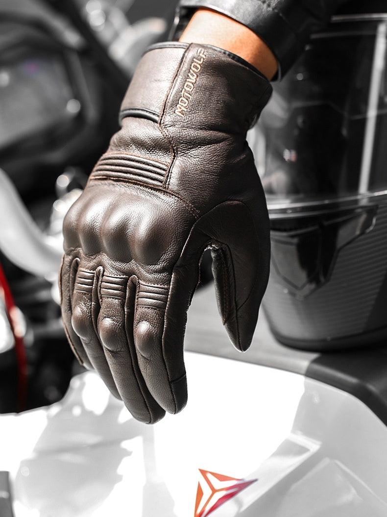 Men'S Winter Motorcycle Leather Gloves