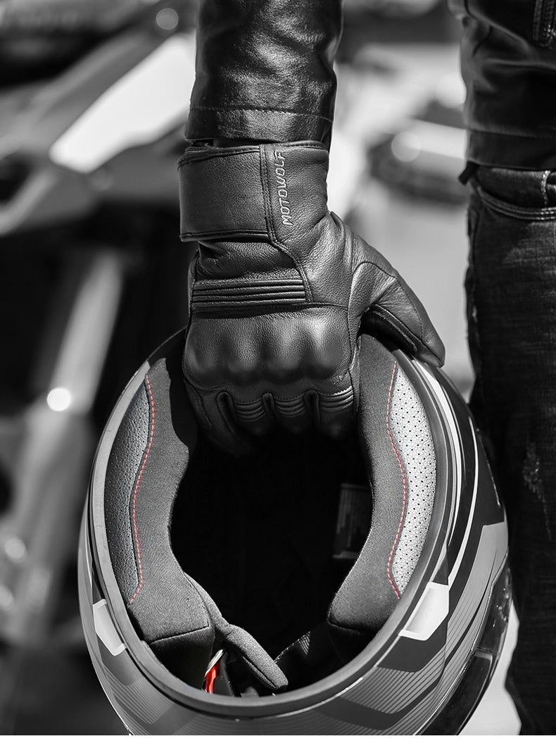 Men'S Winter Motorcycle Leather Gloves