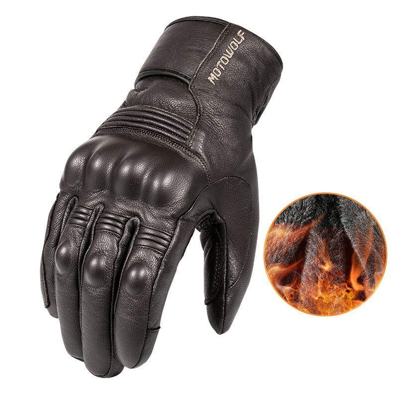 Men'S Winter Motorcycle Leather Gloves