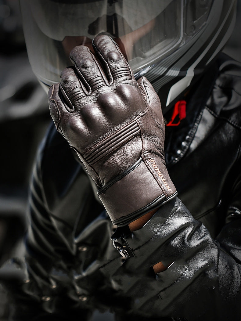 Men'S Winter Motorcycle Leather Gloves