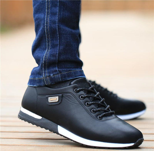 Men's Casual Leather Shoes Korean Youth Leather