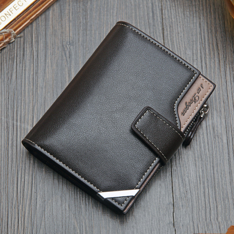 Factory Direct New Men'S Short Zipper Wallet, Multi-Functional Business Wallet, One-Piece Delivery Wholesale