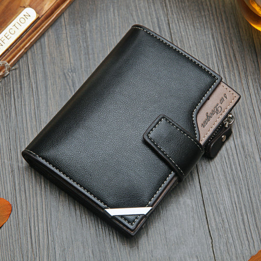 Factory Direct New Men'S Short Zipper Wallet, Multi-Functional Business Wallet, One-Piece Delivery Wholesale