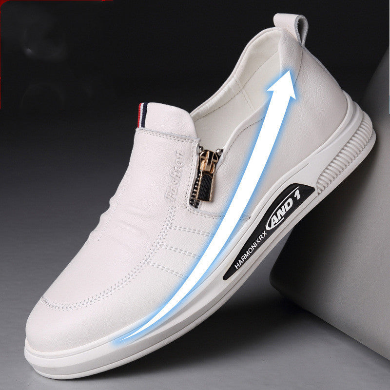 Summer Men'S Shoes Fashion Casual Leather Leather Shoes Men'S Set Foot Elevated Shoes Breathable Single Shoes