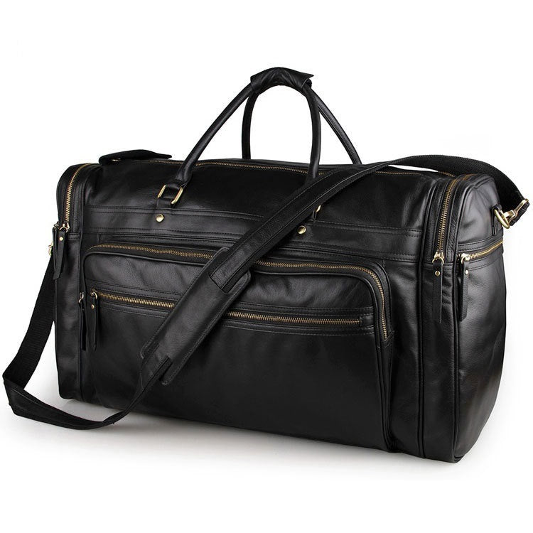 High-Capacity Leather Travel Bag In The First Layer Of Cowhide