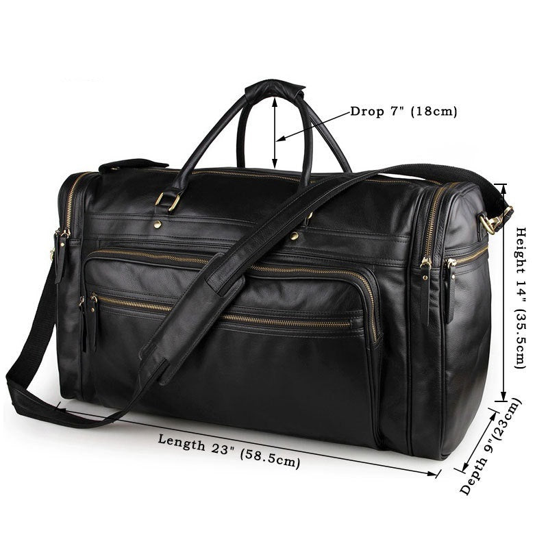 High-Capacity Leather Travel Bag In The First Layer Of Cowhide