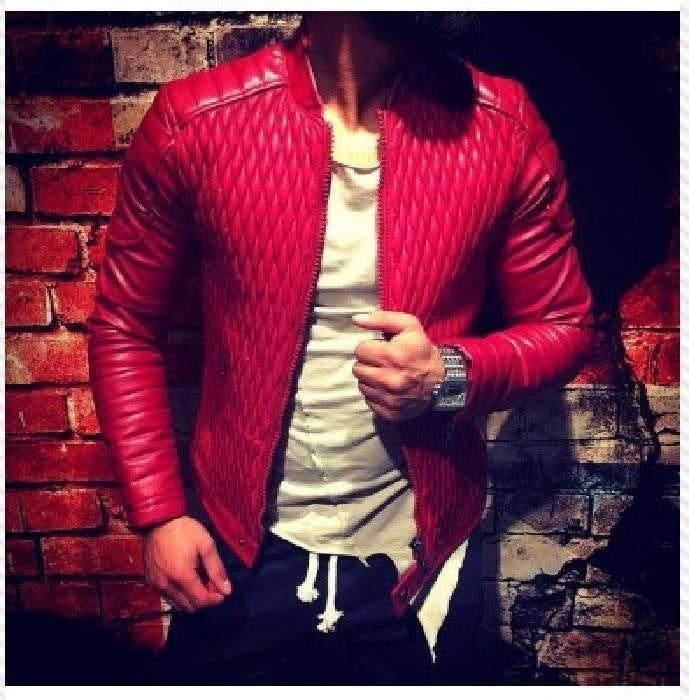 Long Sleeve Zipper Cardigan Jacket Leather Jacket Leather Coat