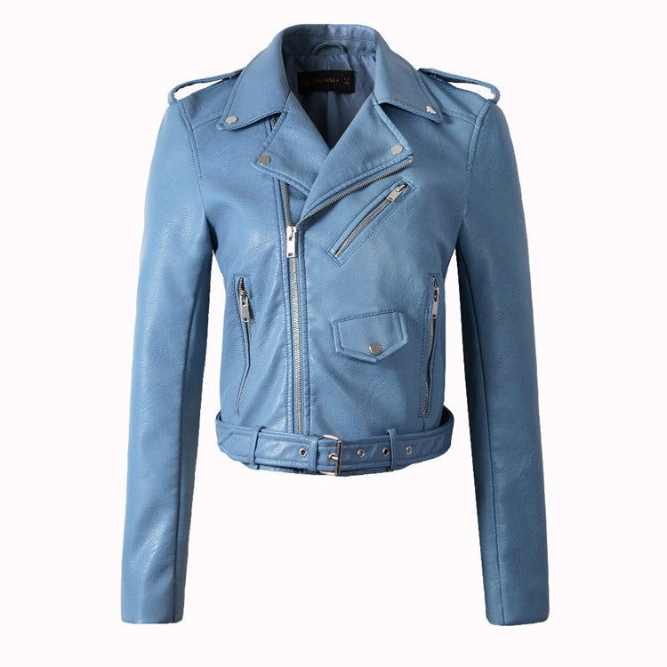 Leather Jacket Korean Style Slim Motorcycle Leather Jacket