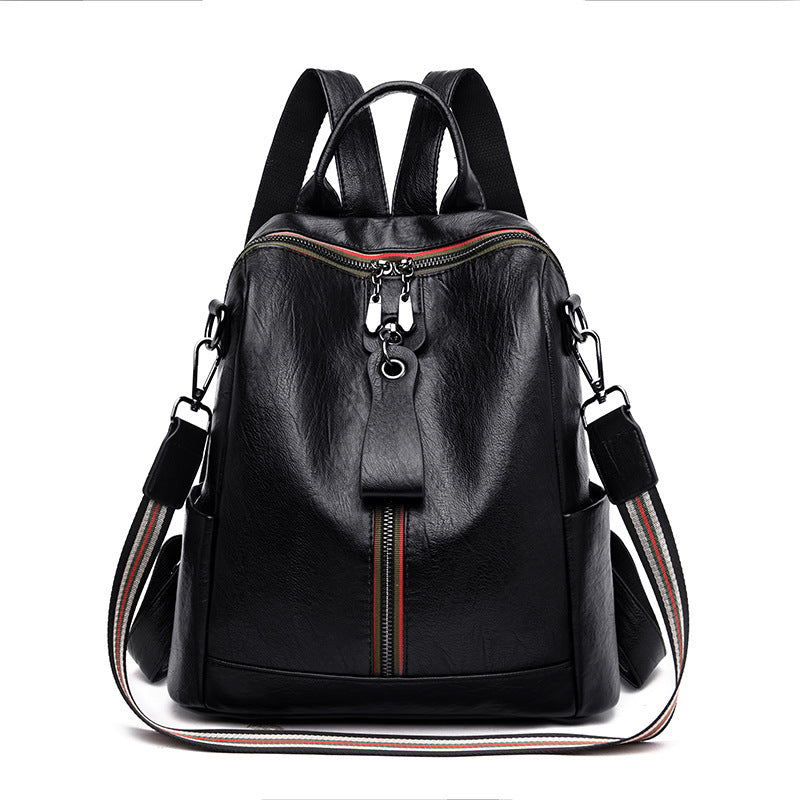 Soft Leather Female Bag Retro Travel Backpack