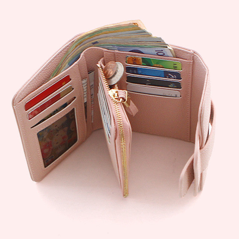 Tri-fold Female Clamshell Small  And Multifunctional Female Clutch