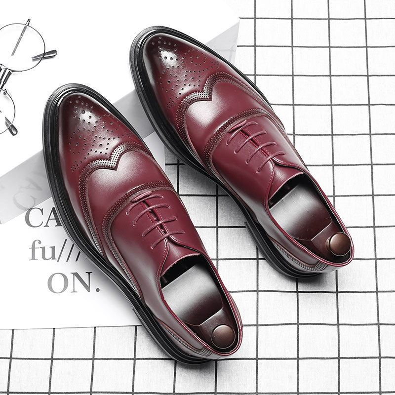 Leather brogue men's shoes