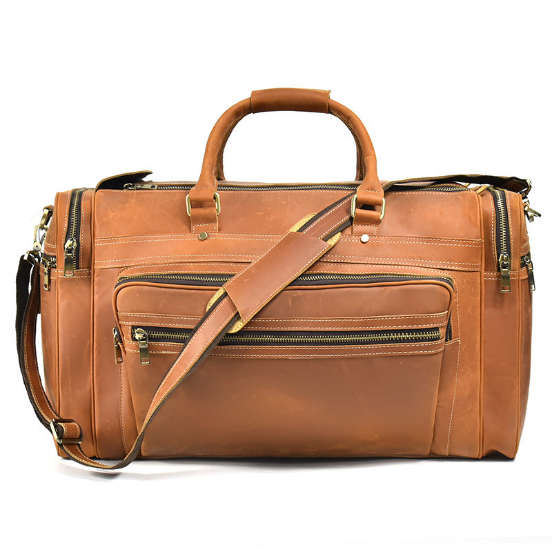 Large Capacity Retro Crazy Horse Leather Travel Bag