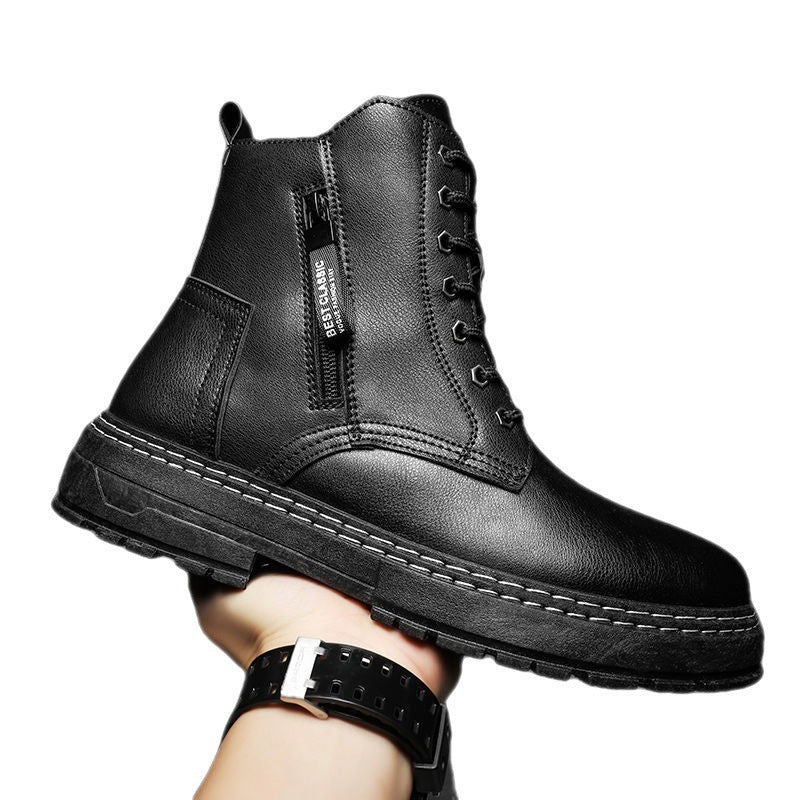 Men's Casual Leather Boots Increase Leather Shoes