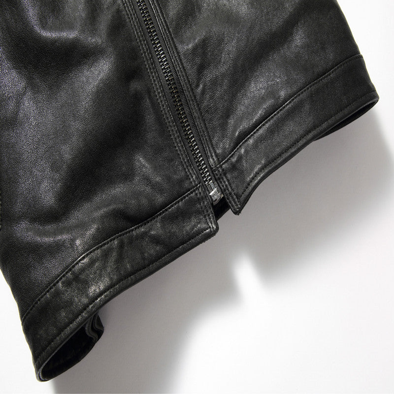 Leather leather jacket men's short leather jacket