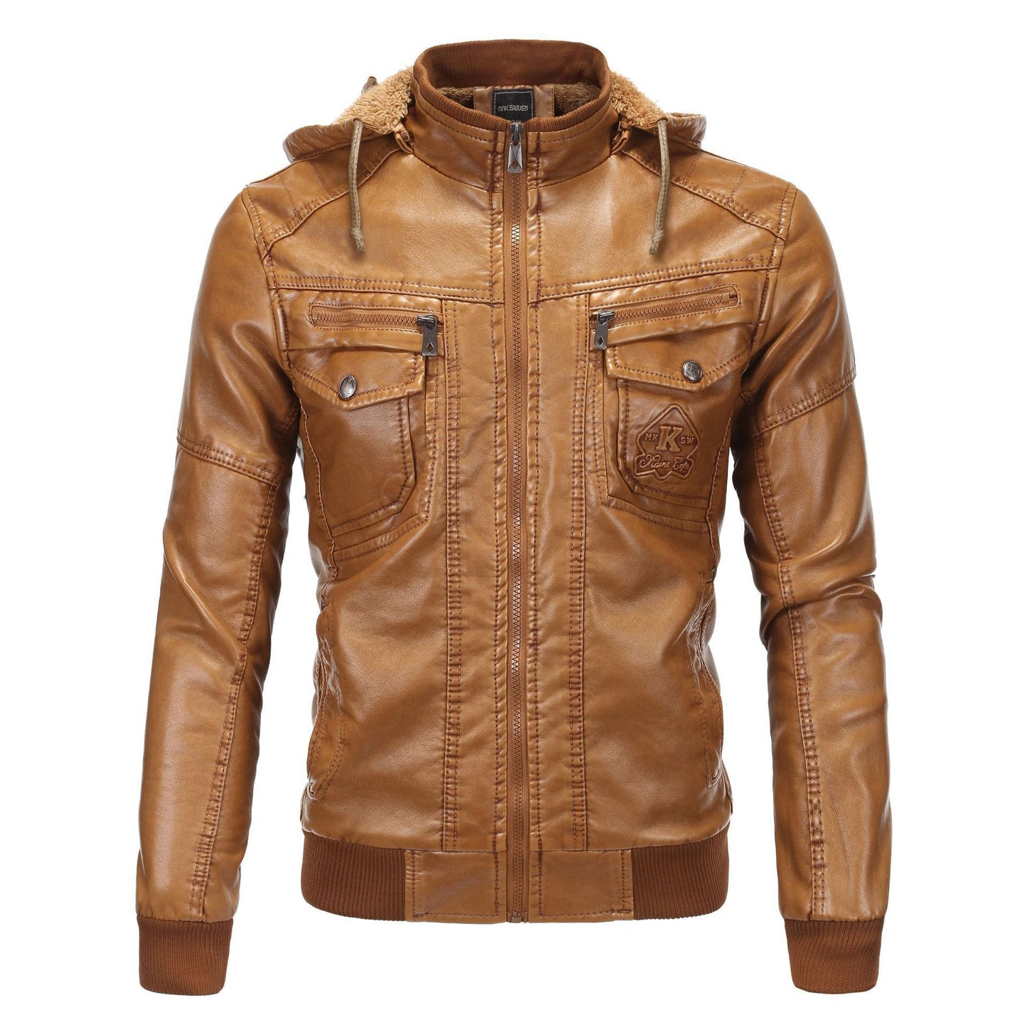 Double pocket leather jacket