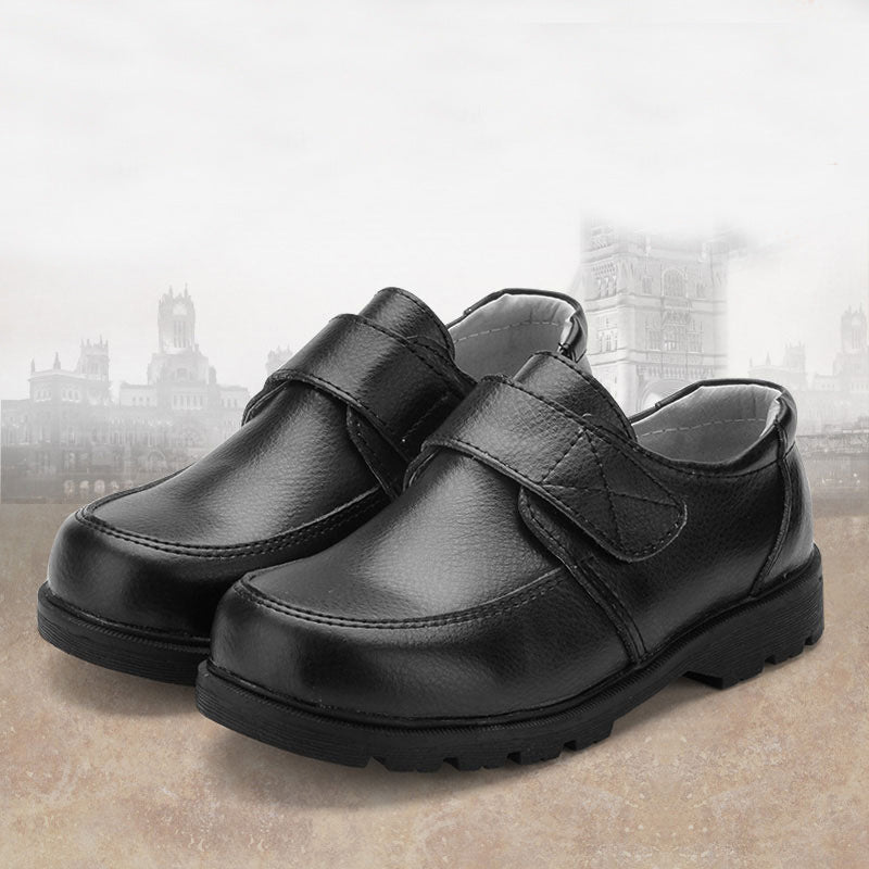 Boys Black Leather Shoes, Student Single Shoes