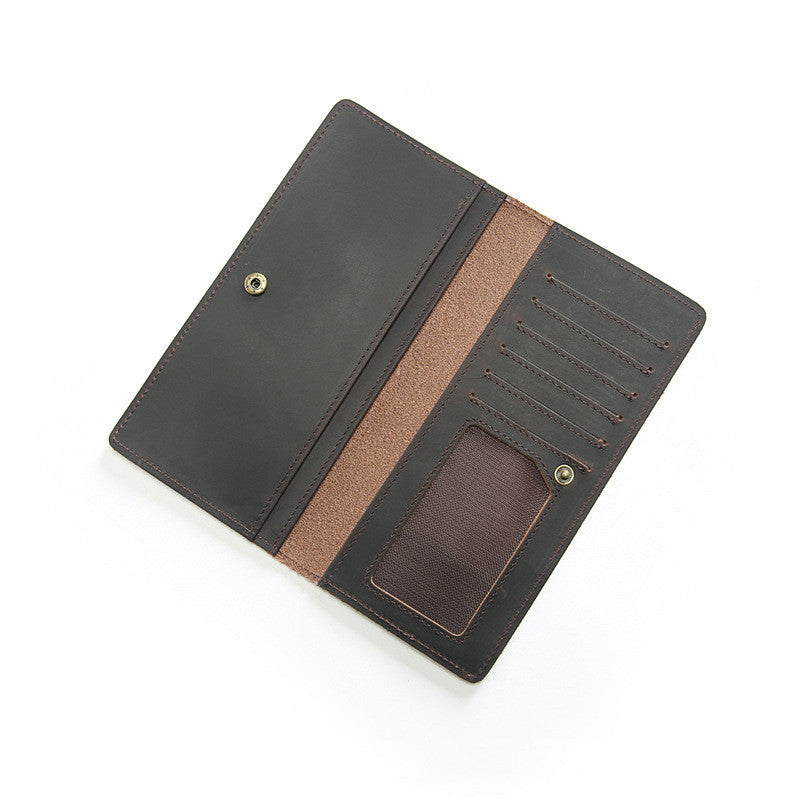 Retro leather wallet long ultra-thin first layer leather wallet