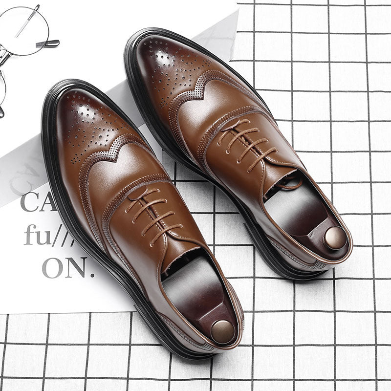 Leather brogue men's shoes