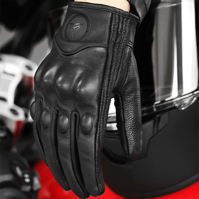 Winter Windproof Leather Gloves Vintage Knight