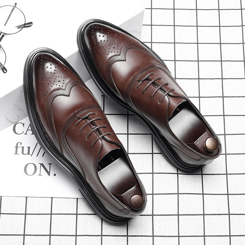 Leather brogue men's shoes