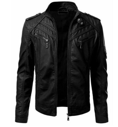 PU jacket slim zip leather jacket