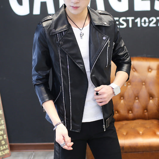 PU leather jacket trendy men's jacket