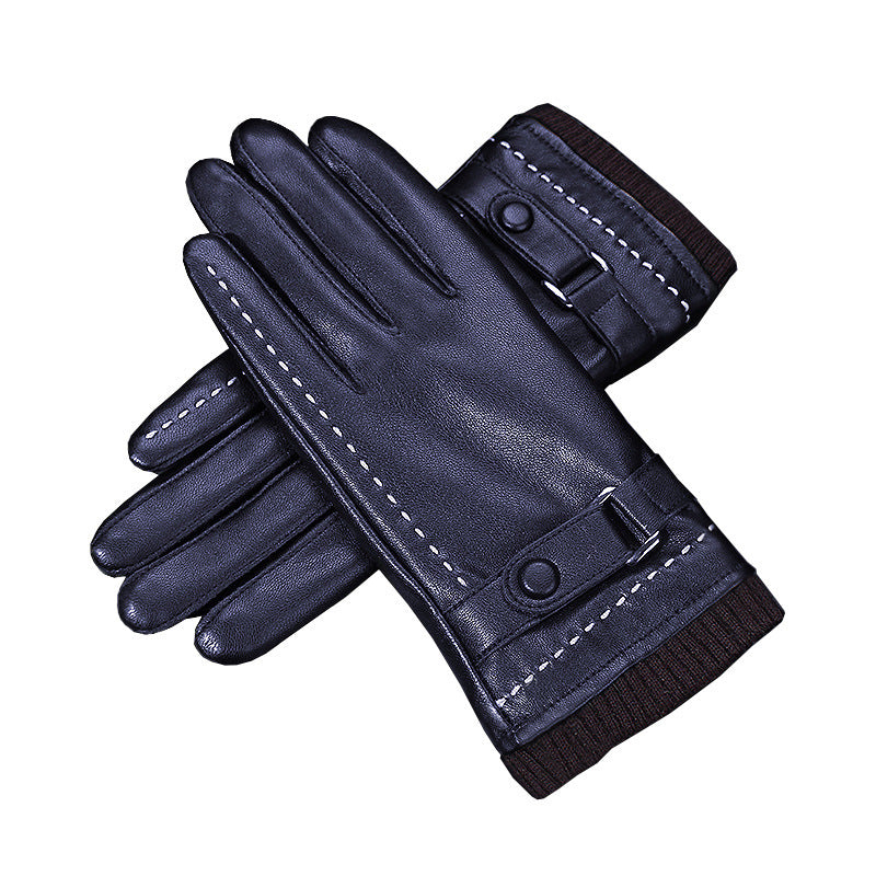 Sheepskin leather U touch screen gloves