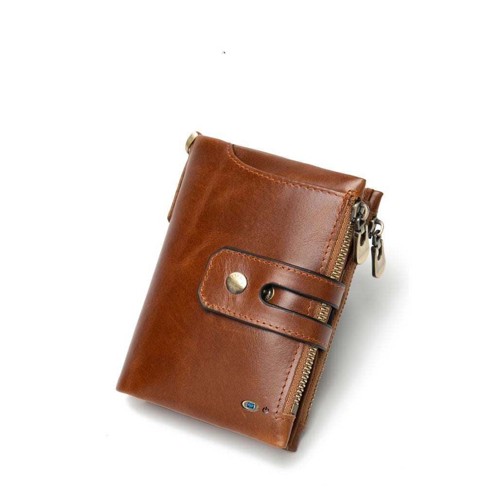 Anti - lose multi - card casual retro leather wallet