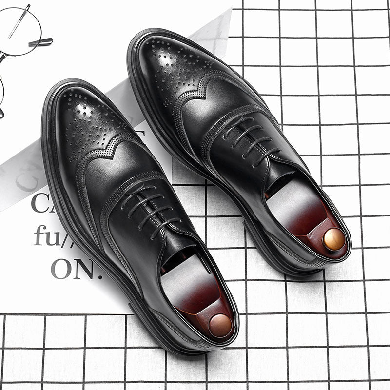 Leather brogue men's shoes