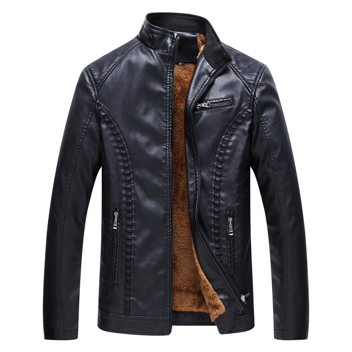 Fleece Warm Leather Jacket PU Leather Jacket