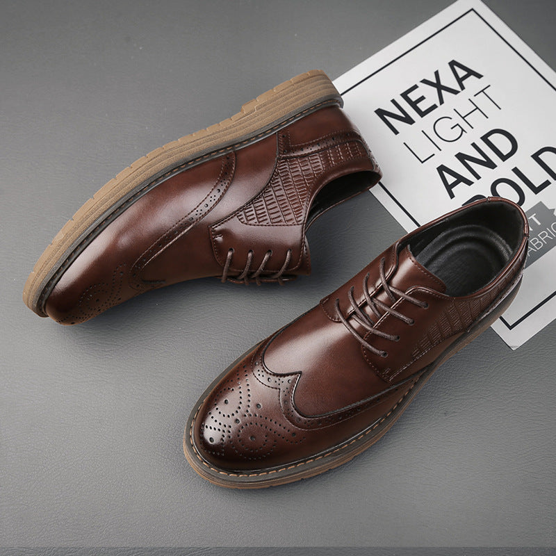 Men's Leather Shoes Carved Casual Men's Shoes