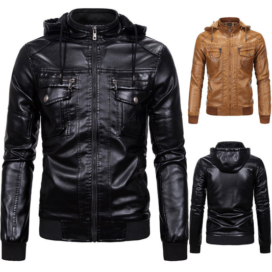 Double pocket leather jacket