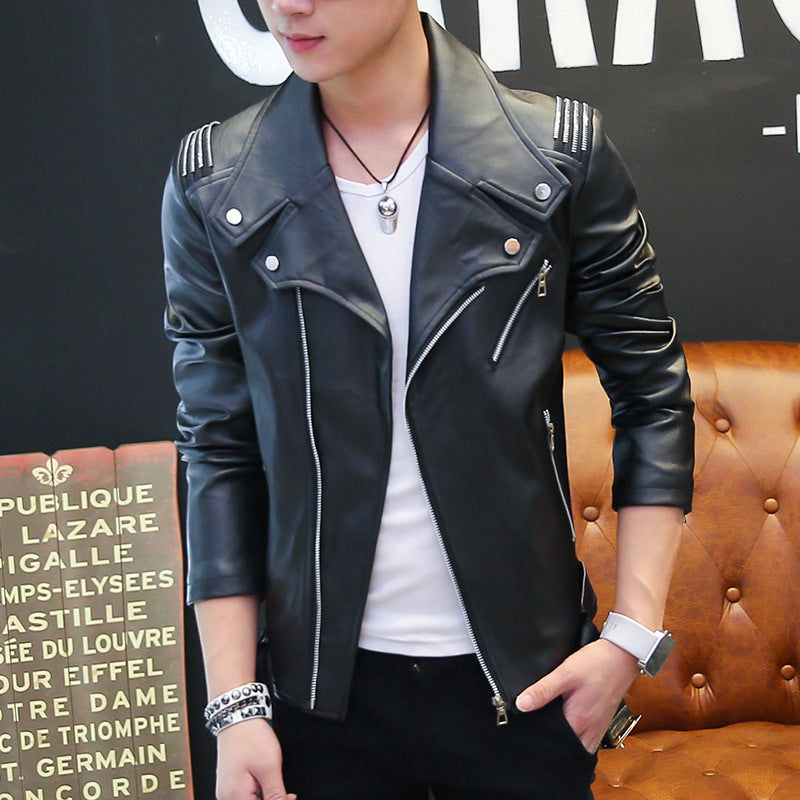 PU leather jacket trendy men's jacket